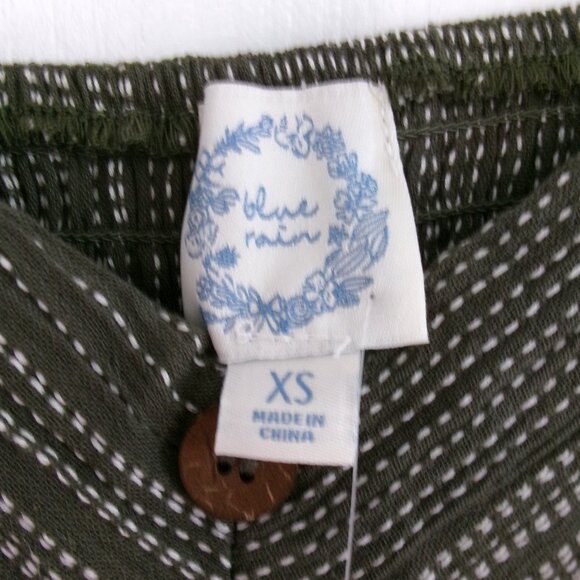 New Blue Rain Olive Green Skater Dress Francesca's NWT XS / S Spaghetti Straps - Picture 4 of 9